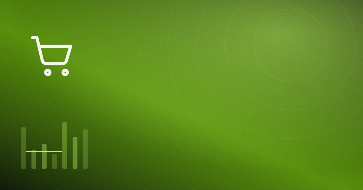 Abstract cover of a barcode scanner beam crossing a stack of products with a receipt, in navy and green