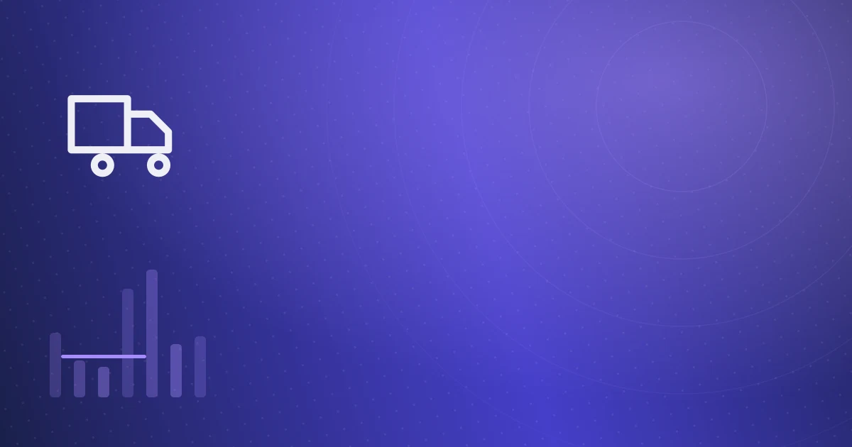 Abstract cover of a delivery truck and stacked cartons in App Advisor colours