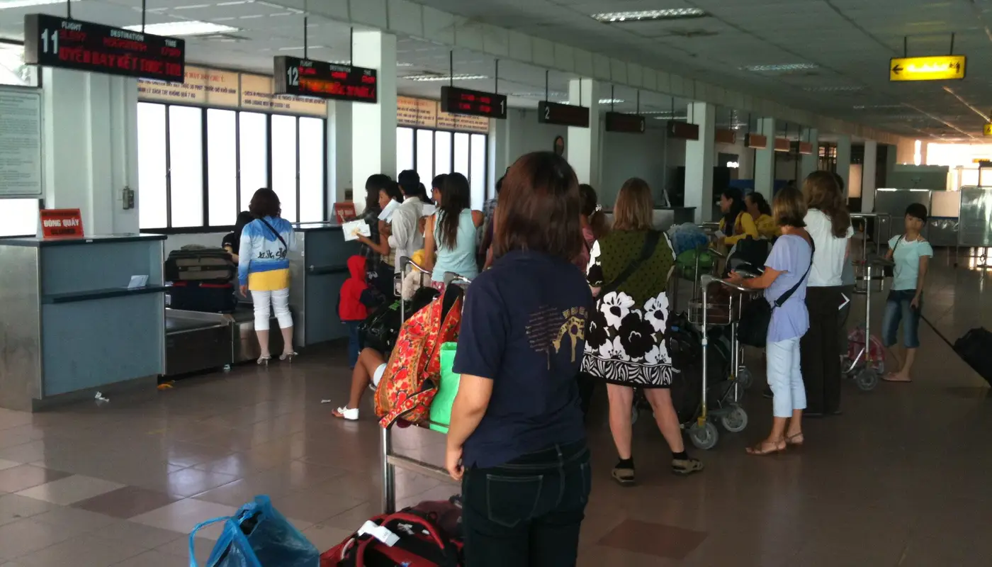 travel agencies — airport departures travellers