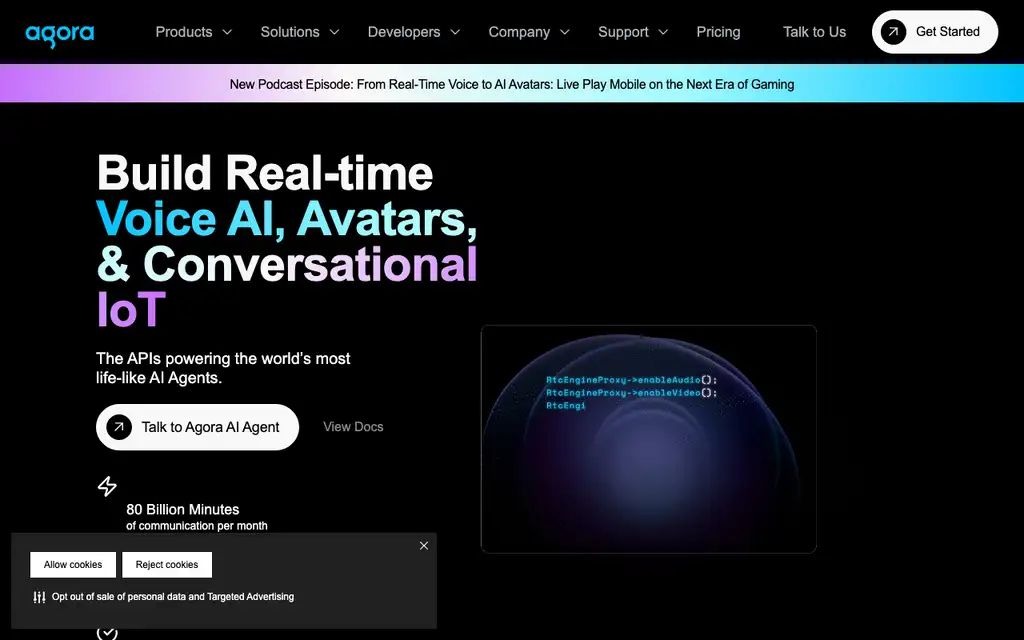 Agora website homepage screenshot