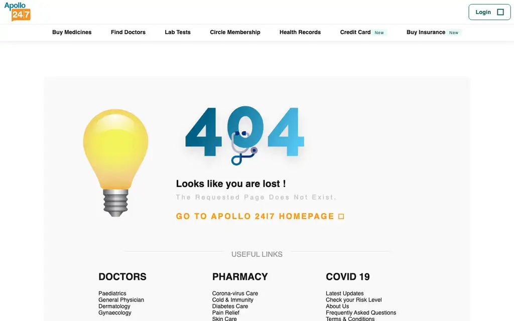 Apollo 247 App website homepage screenshot