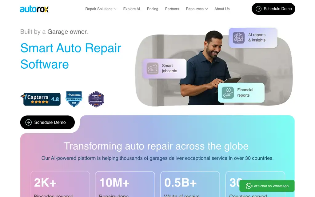 Autorox website homepage screenshot