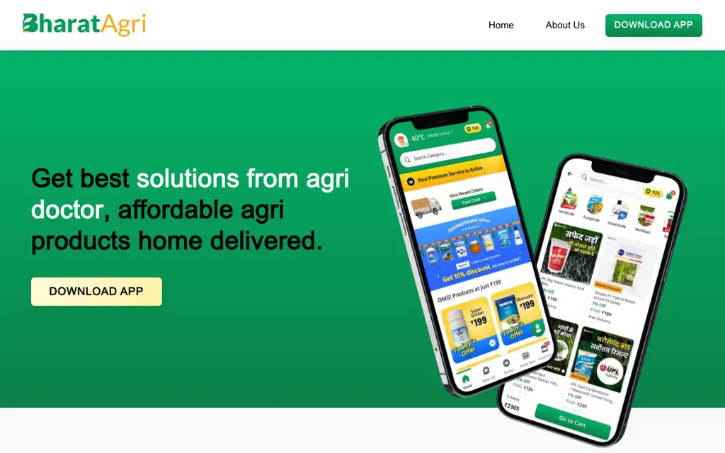 BharatAgri website homepage screenshot