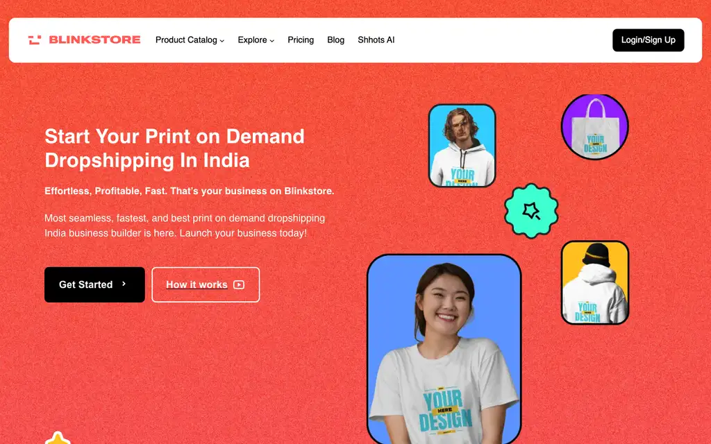 Blinkstore website homepage screenshot