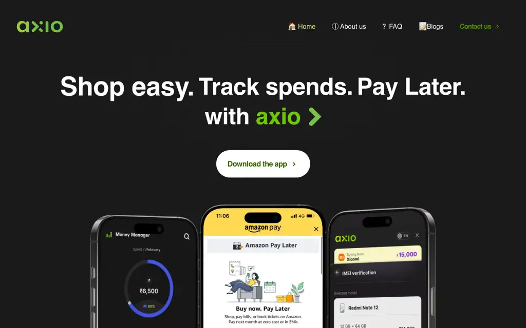 Capital Float (axio) website homepage screenshot