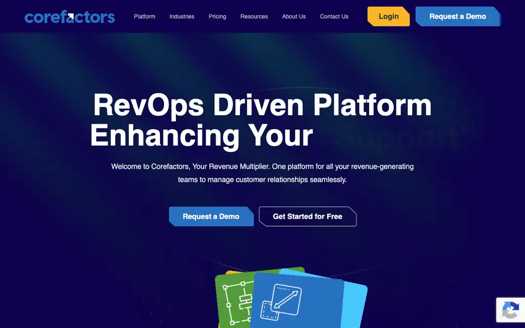Corefactors website homepage screenshot