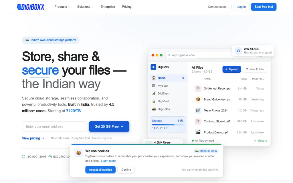 DigiBoxx website homepage screenshot