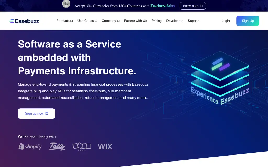 Easebuzz website homepage screenshot