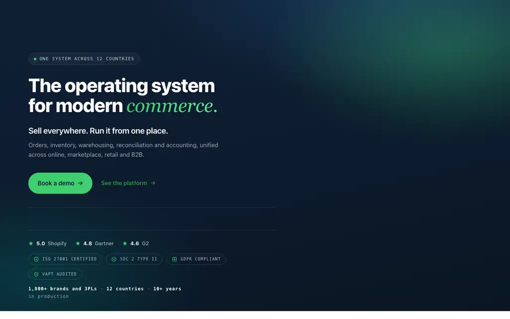 EasyEcom website homepage screenshot
