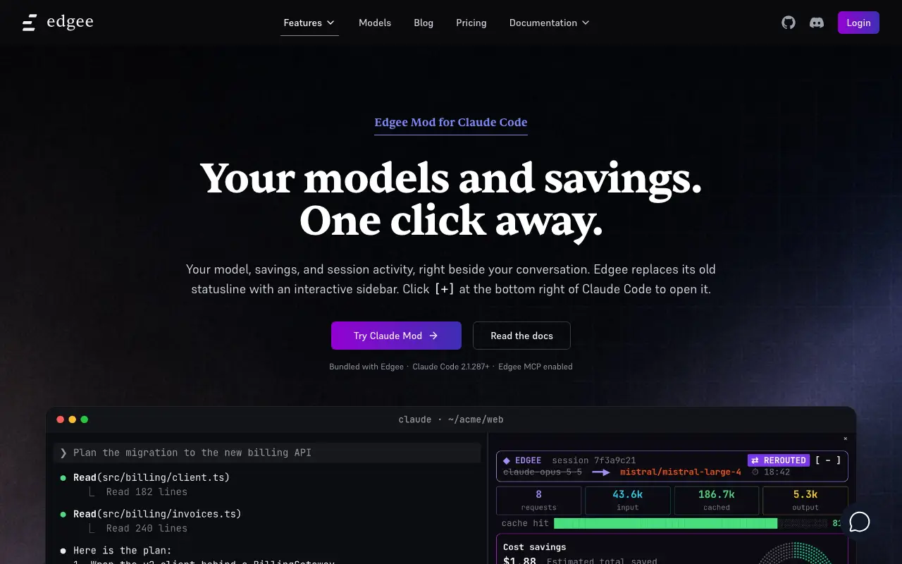 Edgee homepage — official edgee.ai website screenshot