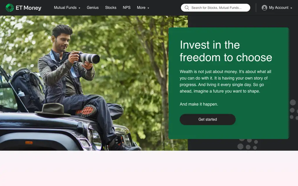 ET Money website homepage screenshot