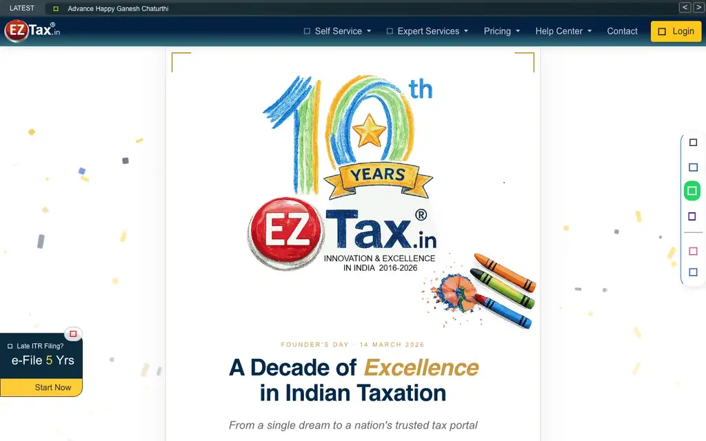 EZTax Billing website homepage screenshot