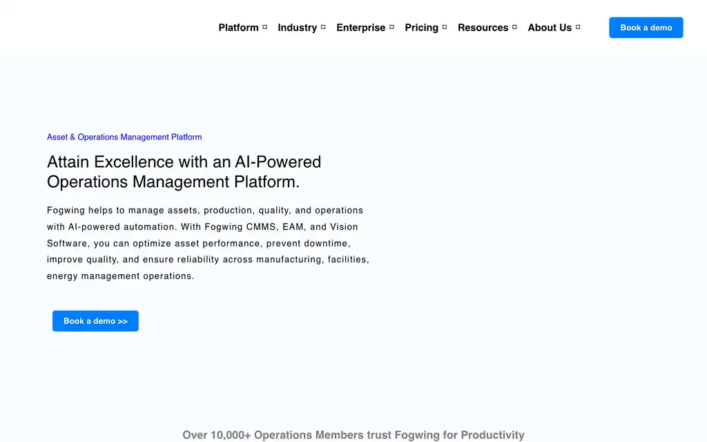 Fogwing website homepage screenshot
