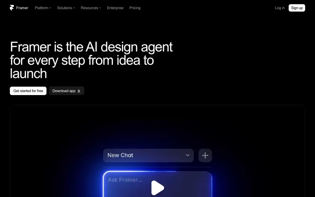 Framer website homepage screenshot