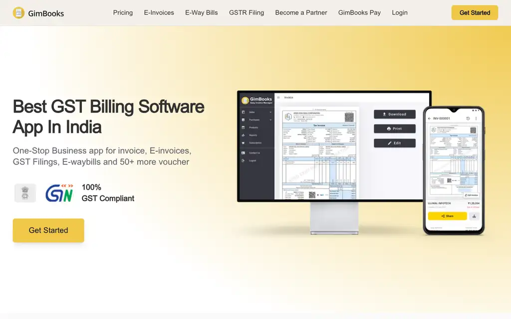 GimBooks website homepage screenshot
