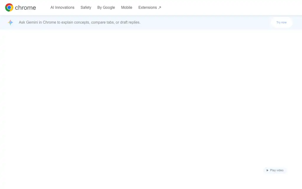 Google Chrome website homepage screenshot