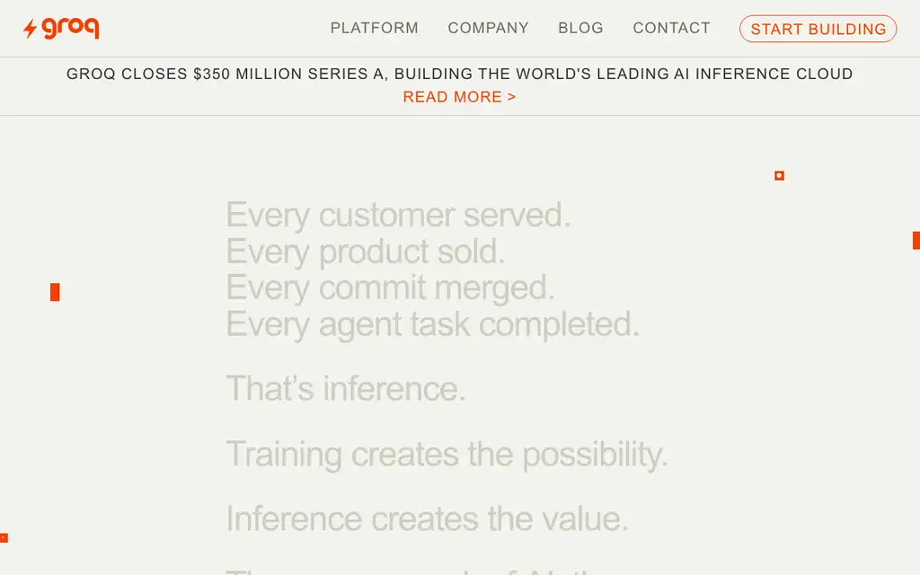 Groq website homepage screenshot