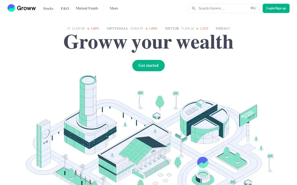 Groww website homepage screenshot