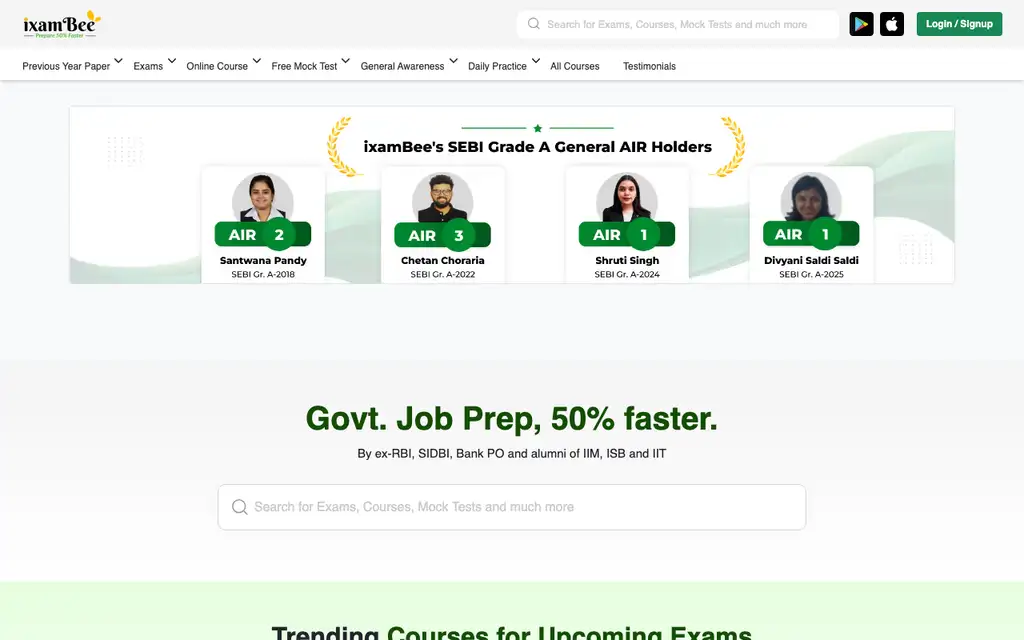 Ixambee website homepage screenshot