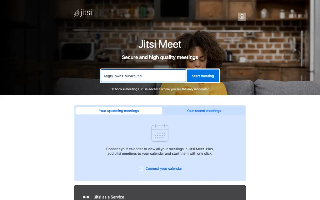 Jitsi Meet website homepage screenshot