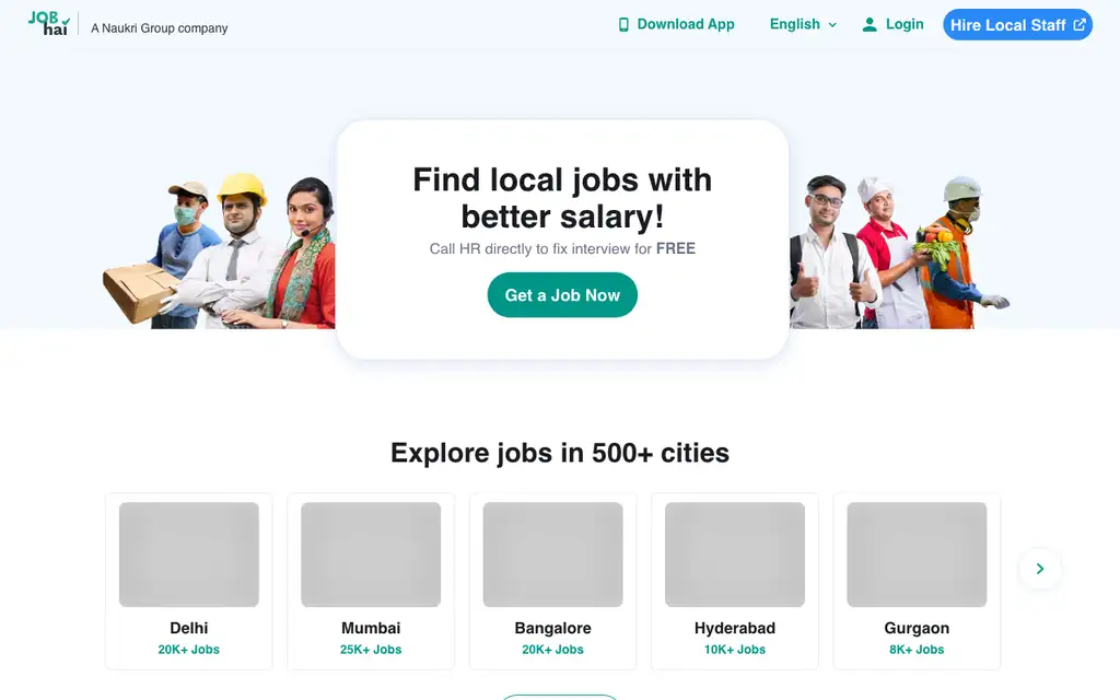 Job Hai website homepage screenshot