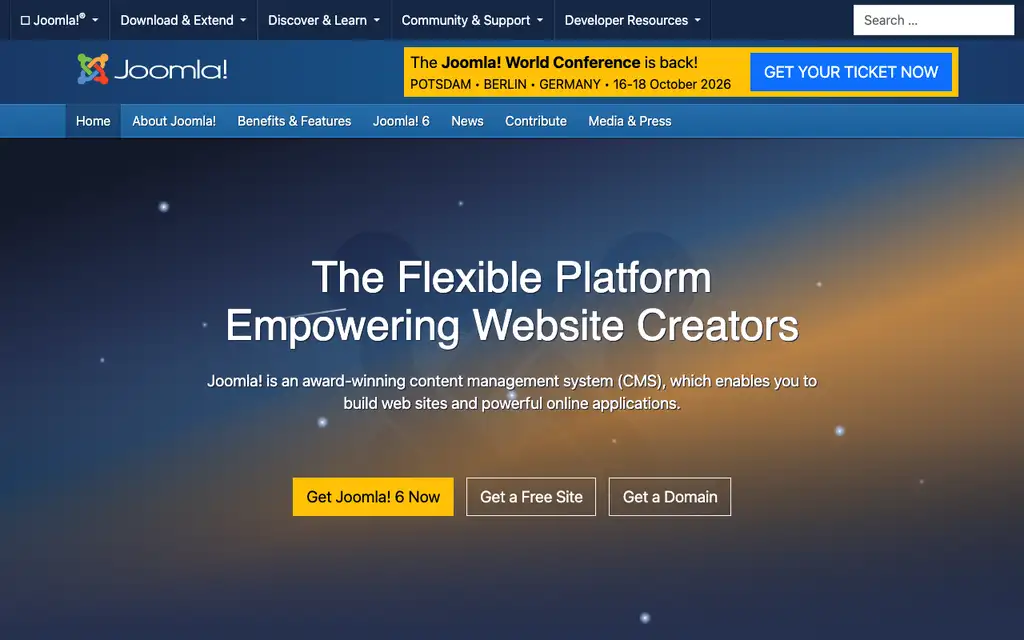 Joomla website homepage screenshot