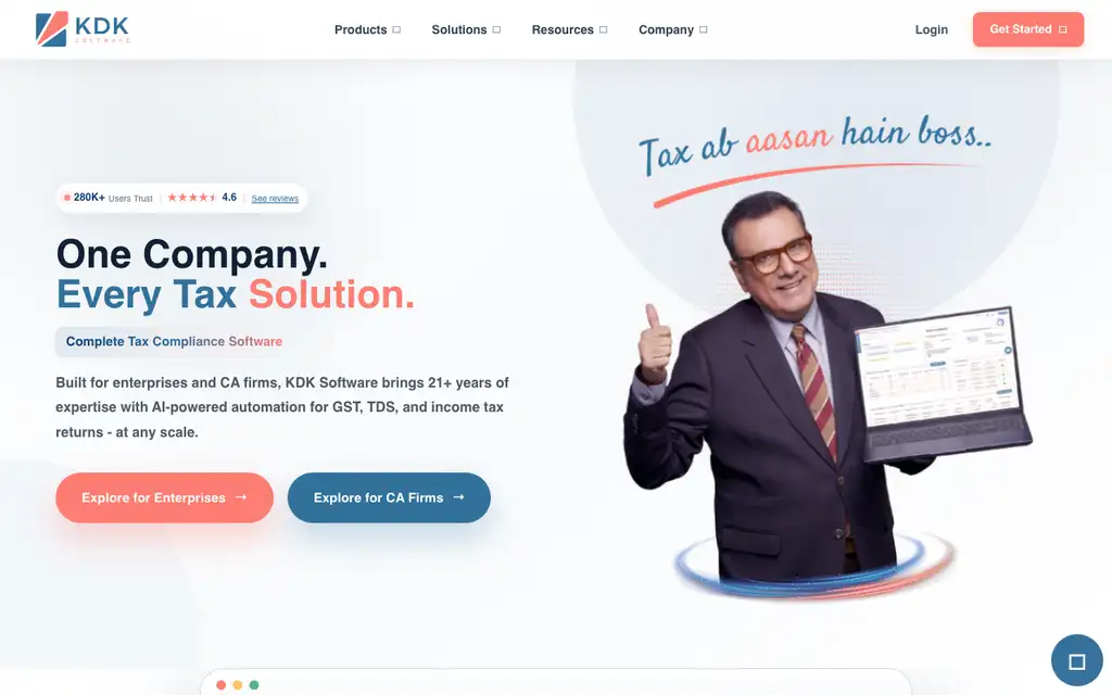 KDK Spectrum website homepage screenshot