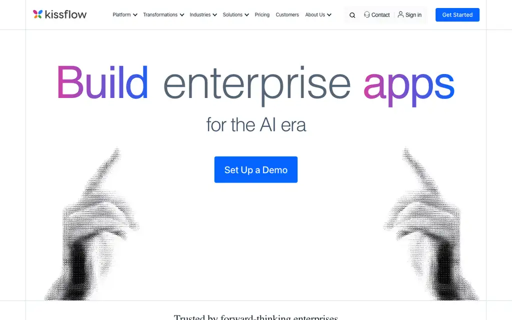 Kissflow website homepage screenshot