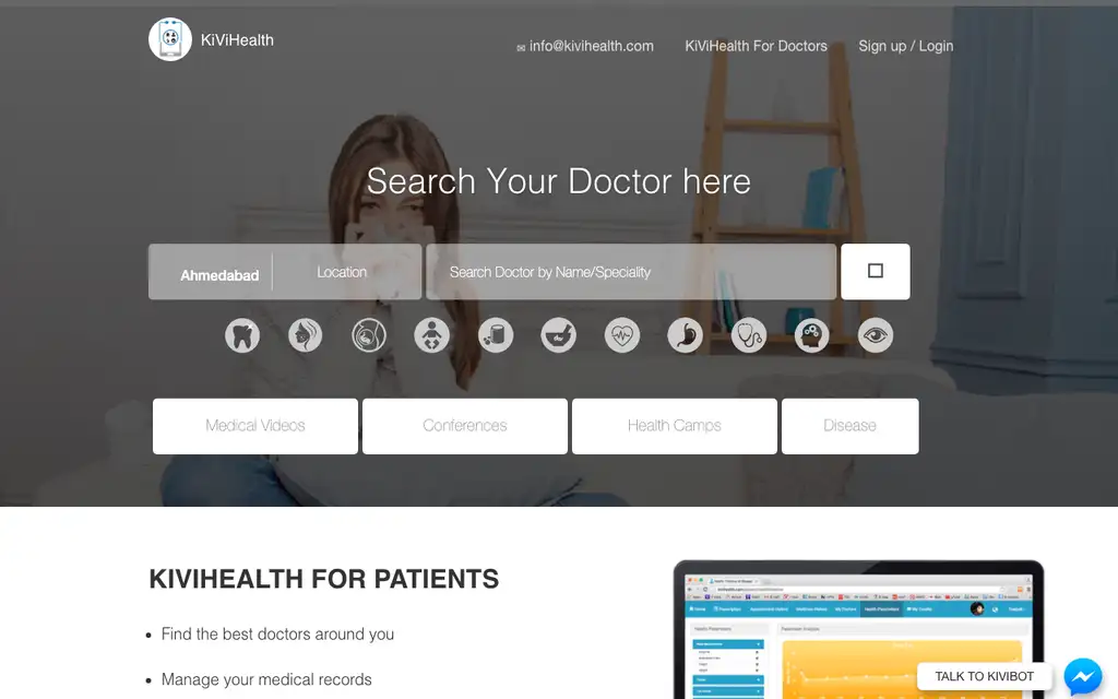 Kivihealth website homepage screenshot