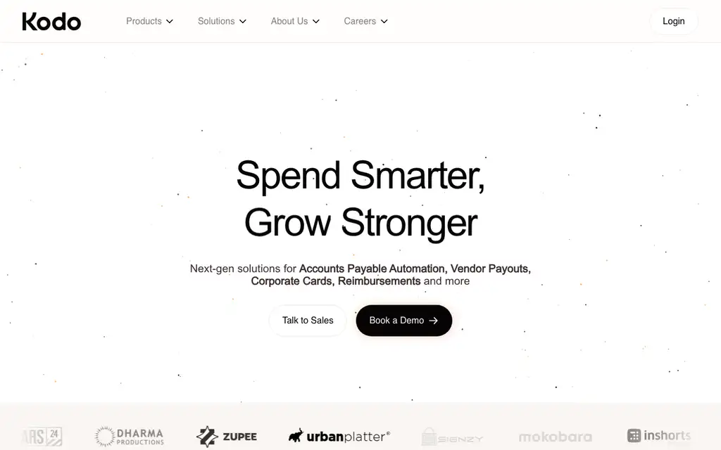 Kodo website homepage screenshot