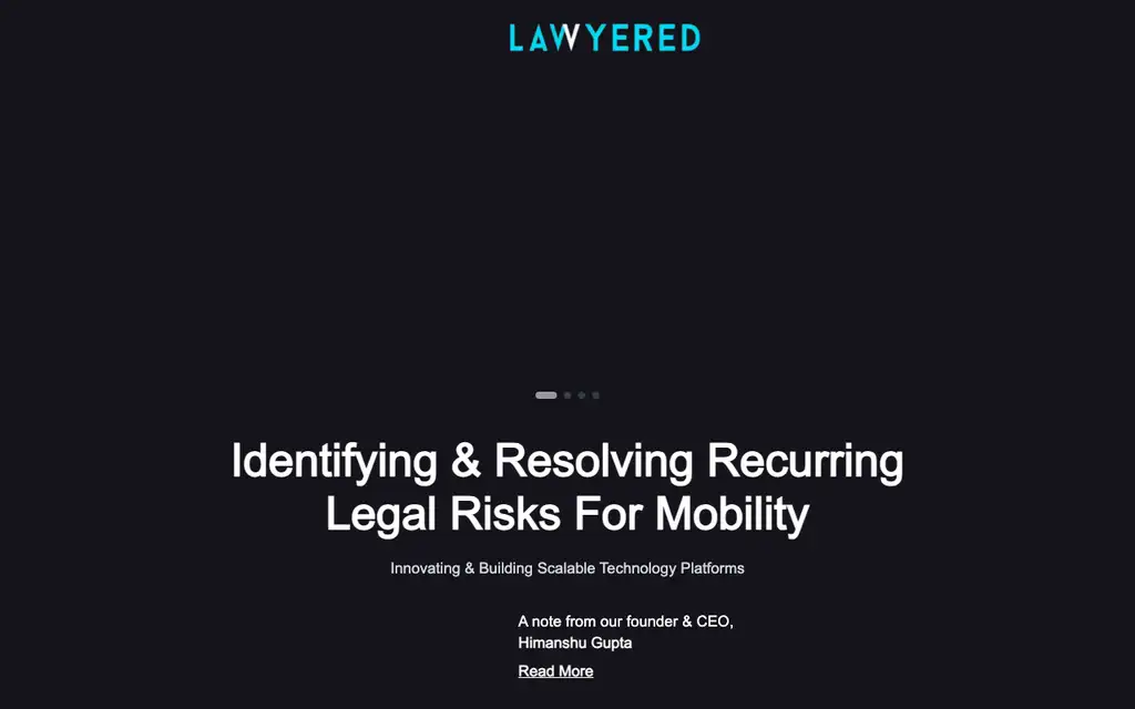 Lawyered website homepage screenshot