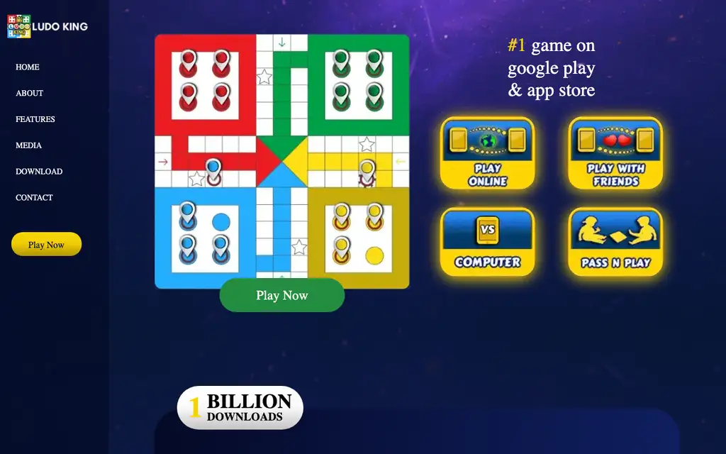 Ludo King website homepage screenshot