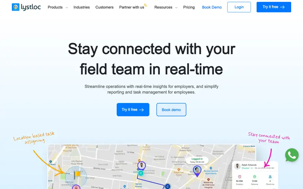 Lystloc website homepage screenshot