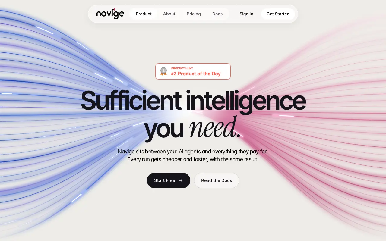 Navige homepage — official navige.ai website screenshot