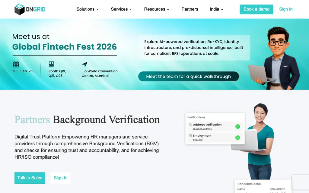 OnGrid website homepage screenshot