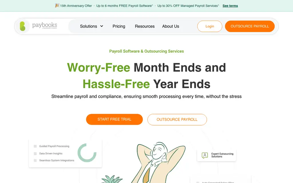 Paybooks website homepage screenshot