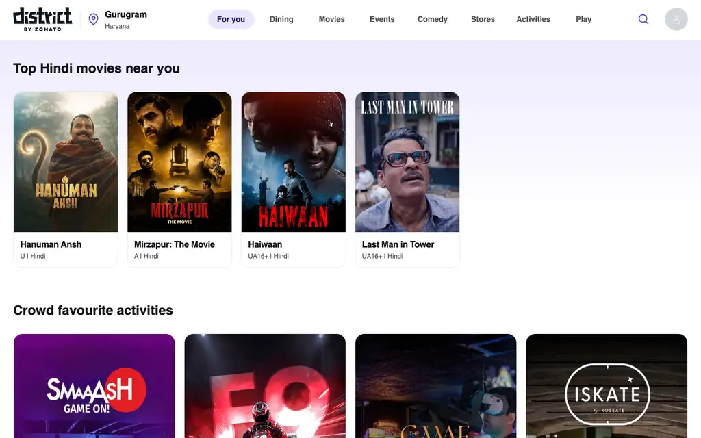 Paytm Insider website homepage screenshot