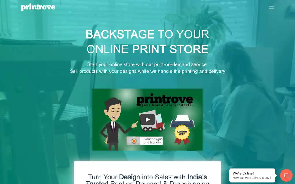 Printrove website homepage screenshot