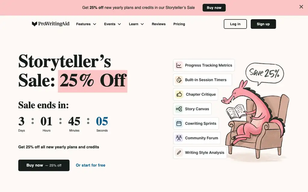 ProWritingAid website homepage screenshot