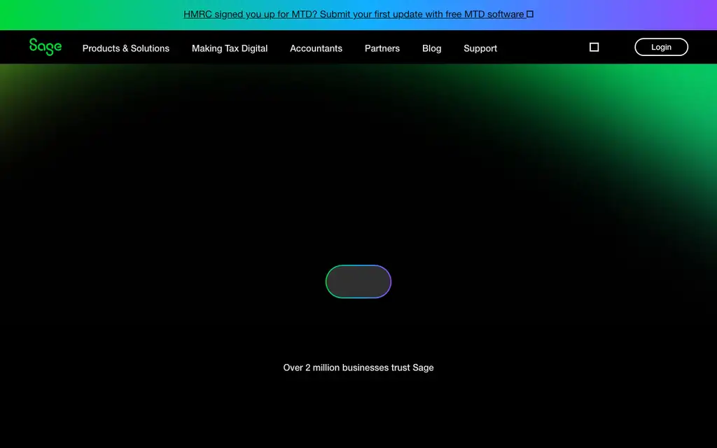 Sage 50 website homepage screenshot
