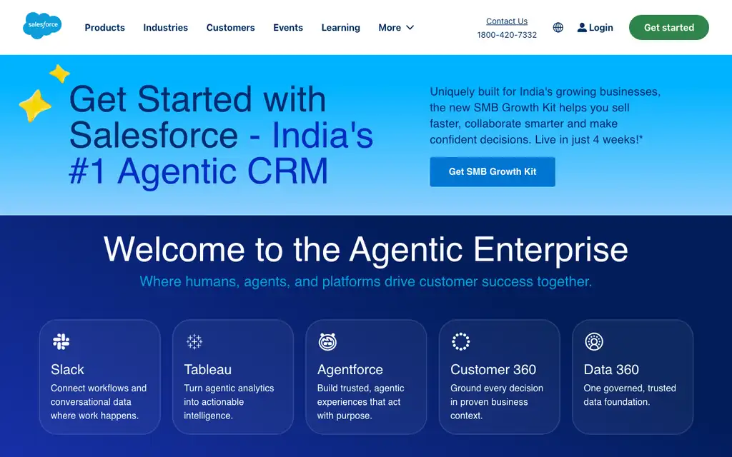 Salesforce Sales Cloud website homepage screenshot