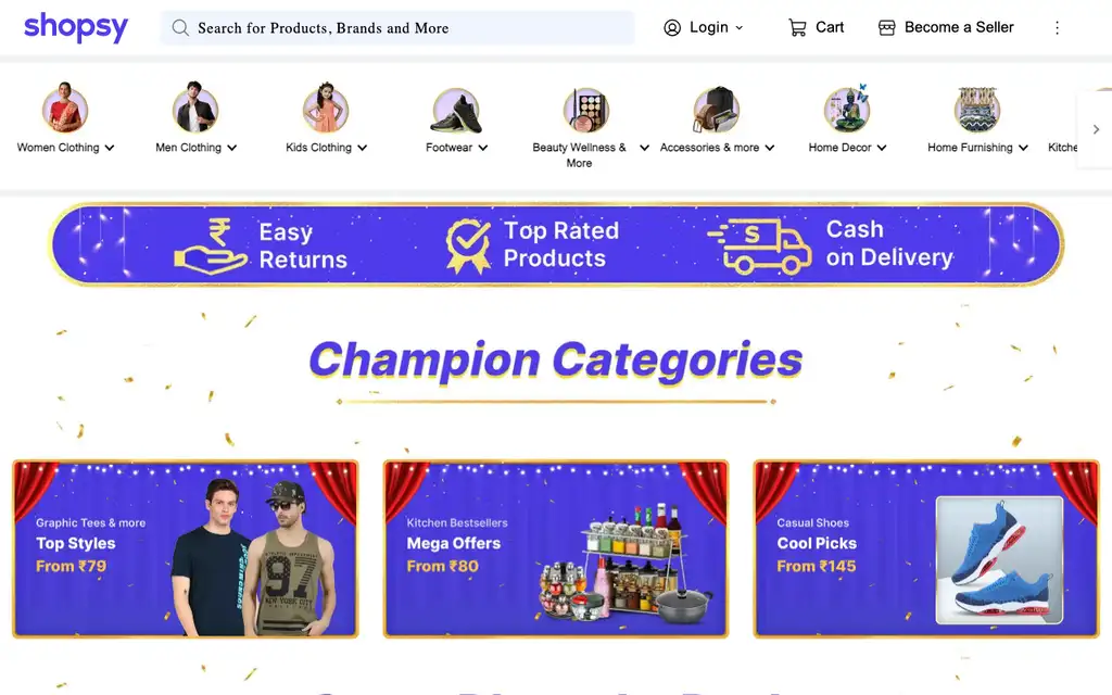 Shopsy website homepage screenshot