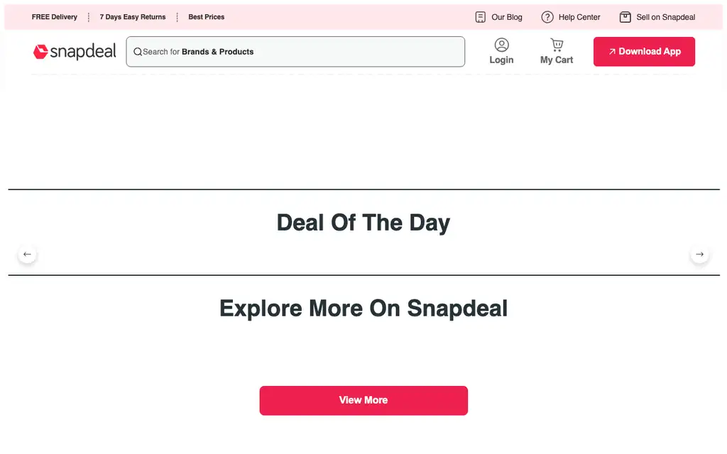 Snapdeal website homepage screenshot