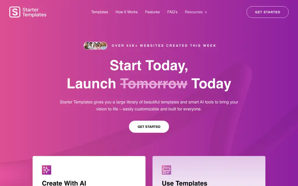 Starter Templates by Brainstorm Force website homepage screenshot