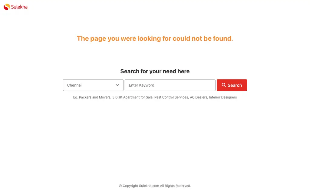 Sulekha App website homepage screenshot