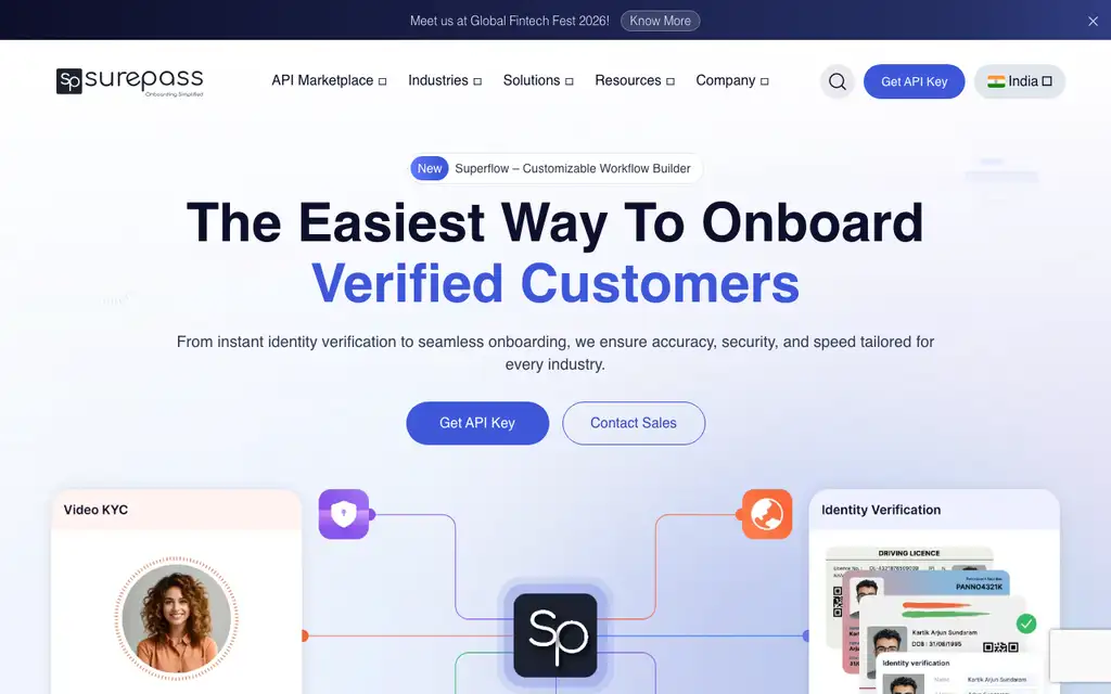 Surepass website homepage screenshot
