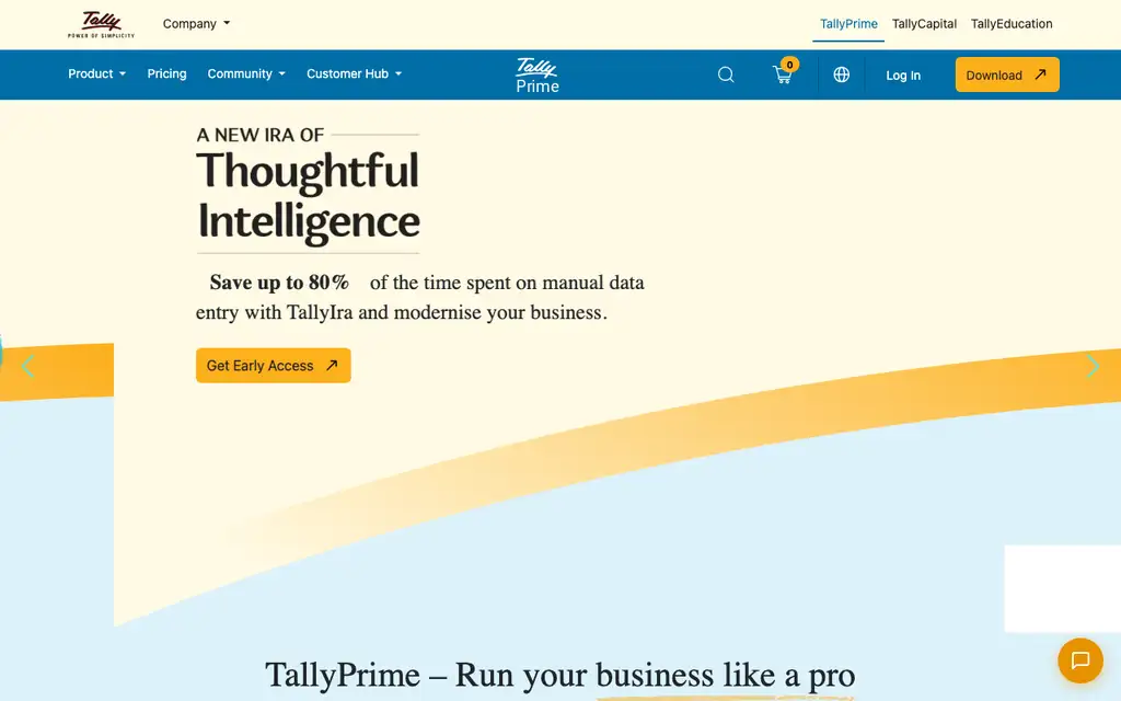 TallyPrime website homepage screenshot