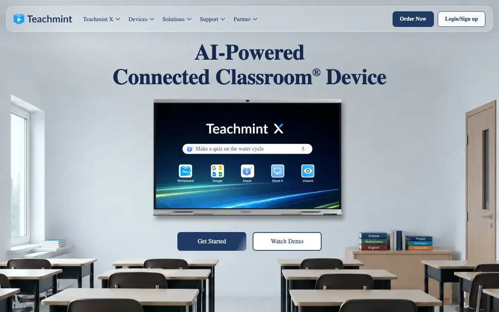 Teachmint for Institutes website homepage screenshot