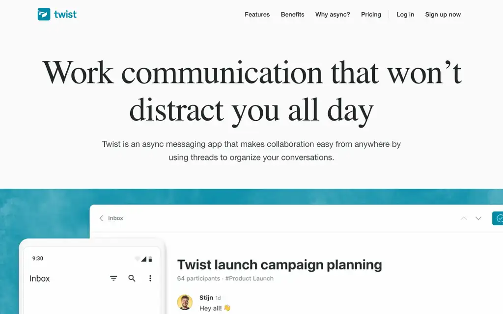 Twist website homepage screenshot