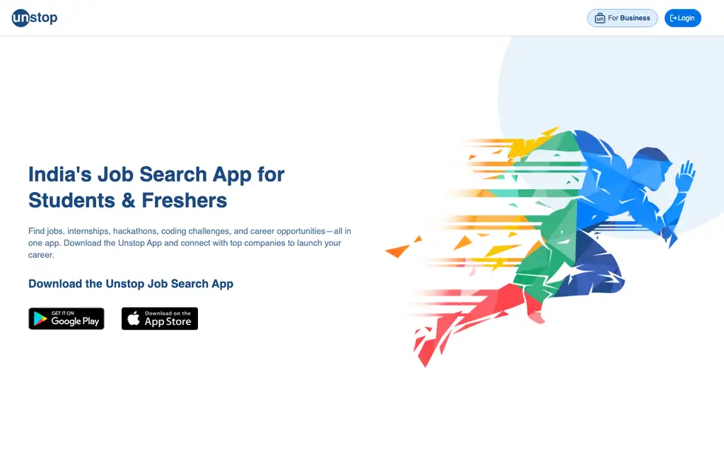 Unstop App website homepage screenshot